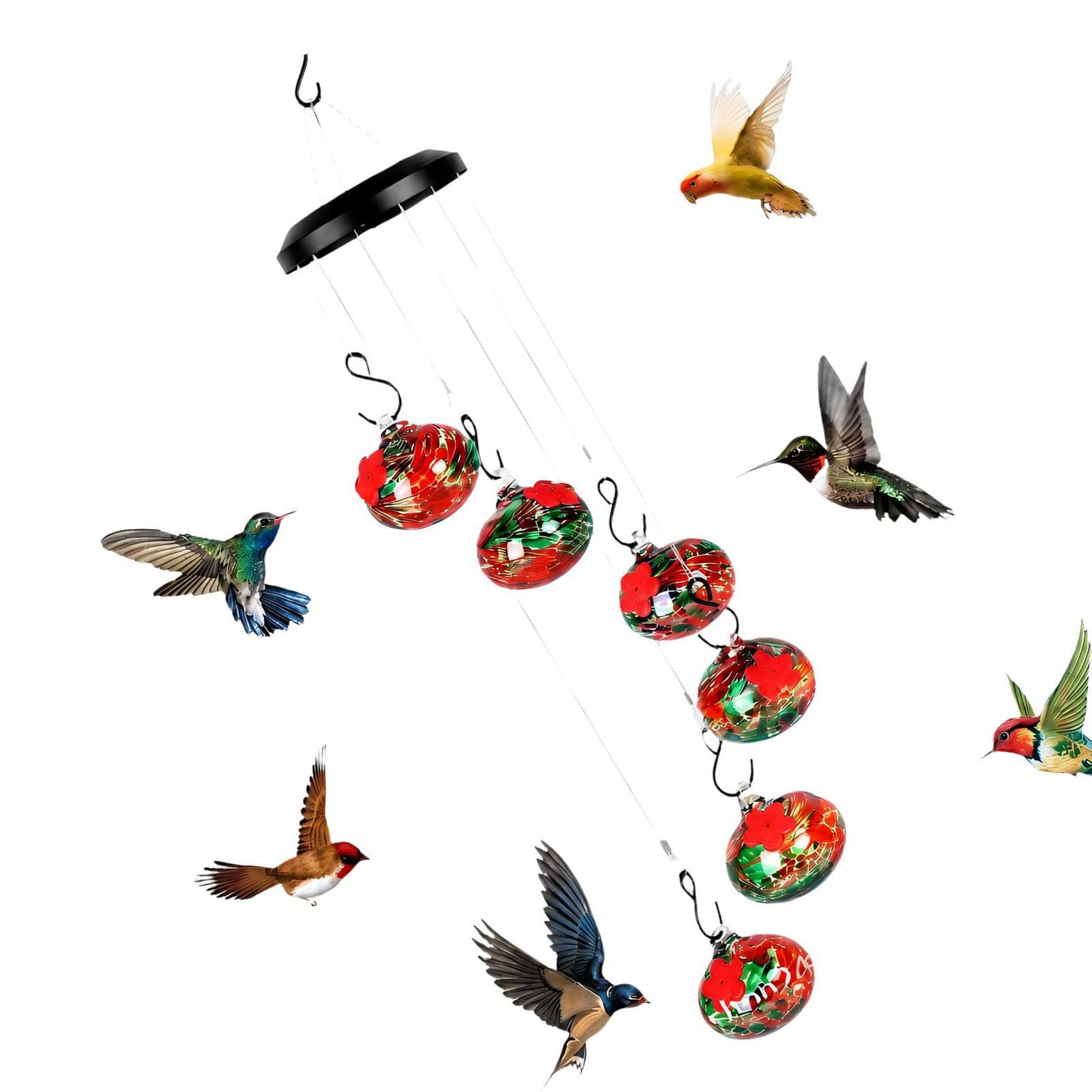 Kolibri Futterspender mit 6 Gefäßen und hängendem, Red