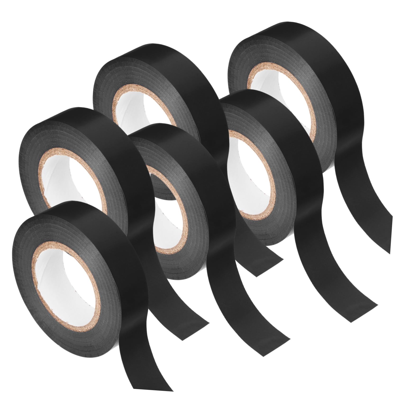 Striscia isolante in gomma, 6 rotoli di nastri elettrici multifunzionali Nastro isolante for elettricisti for l'avvolgimento cavi(Black)
