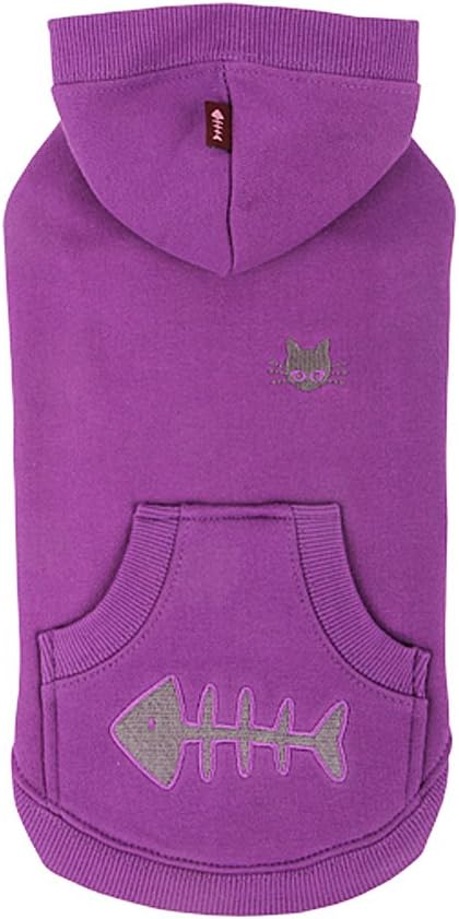 CATSPIA Nemo Hooded Shirt for Cats and Small Animals, Small, Purple