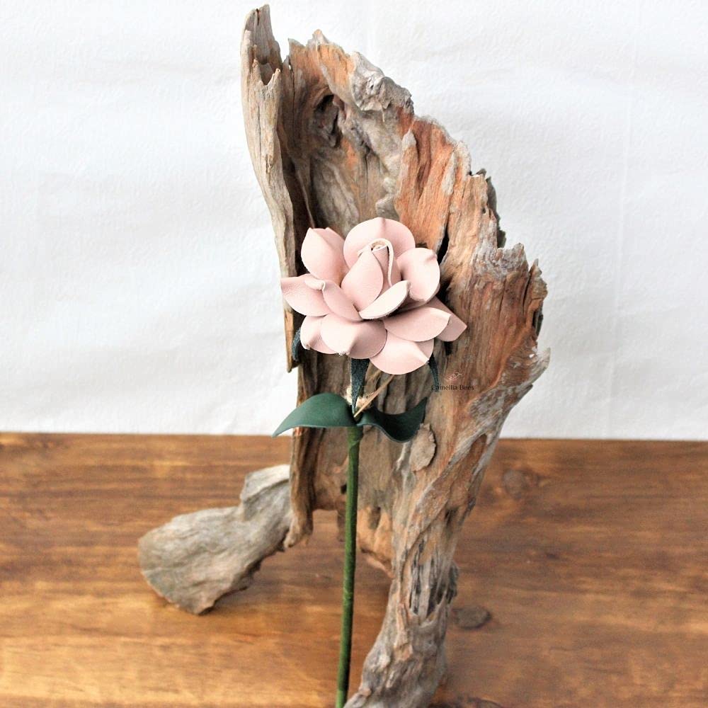 Camellia Bees Leder-Rose Geschenk für sie/Ihn zum Valentinstag, Muttertag, Hochzeitstag (Pink)