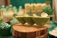 Vista 5 de 50 paquetes de tazas de postre de mousse transparente de 2.7 fl oz en forma de corazón, tazas de pastel desechables para helado, cuencos de postre