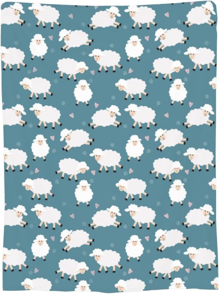 Cute Sheep Fleece Blanket Lightweight Ultra-Soft Throw Blanket for Sofa Couch Bed Camping Travel - Super Soft Cozy Microfiber Blanket 50"X40" - Image 9
