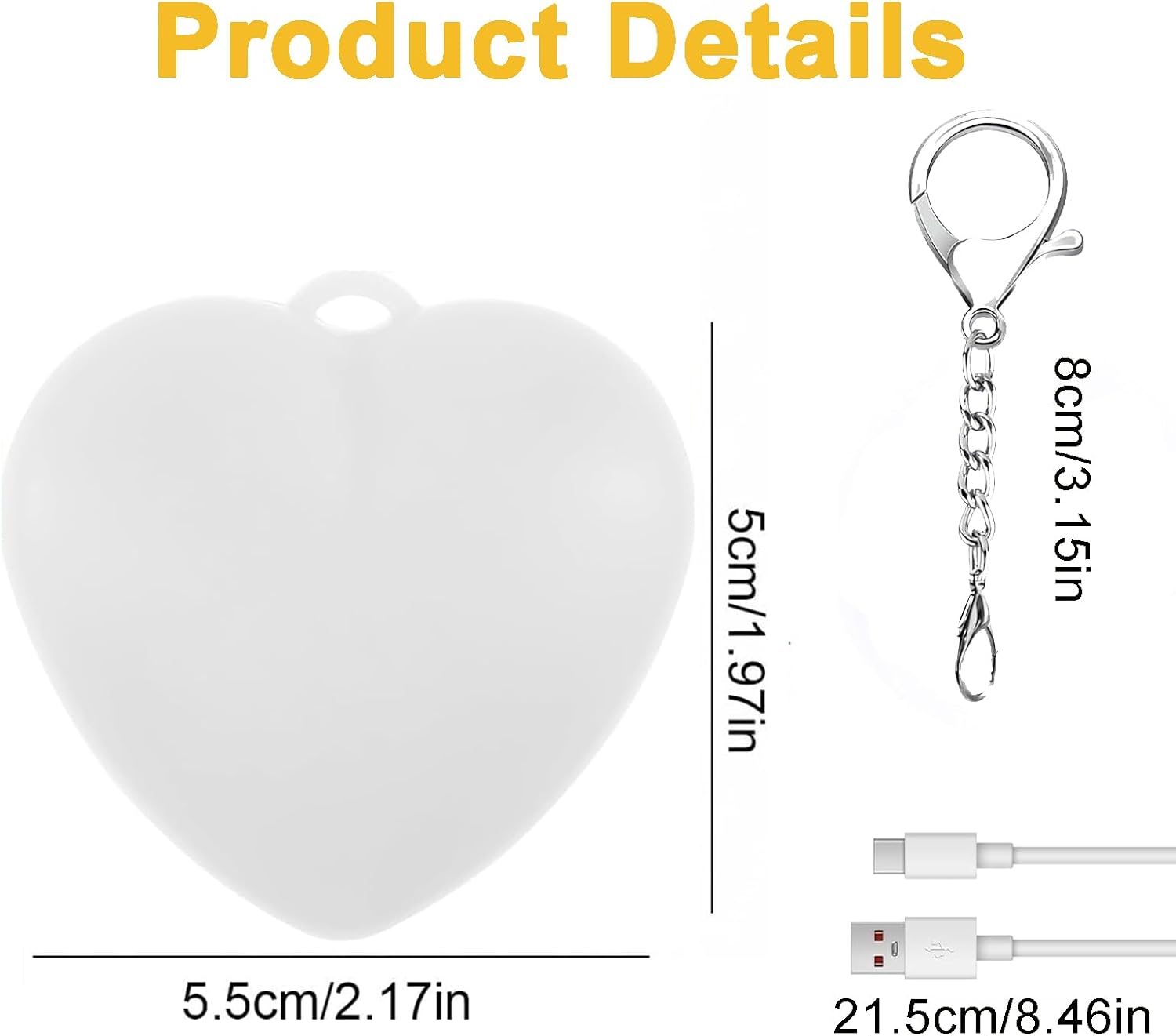 2Pcs Purse Light Handbag Light for Valentines Day, Rechargeable Heart Purses Lights for Inside Purse, Automatic Touch Sensor, Purse Must Haves Accessories, Gifts for Girlfriend, Wife, Mother, Friends - Image 7