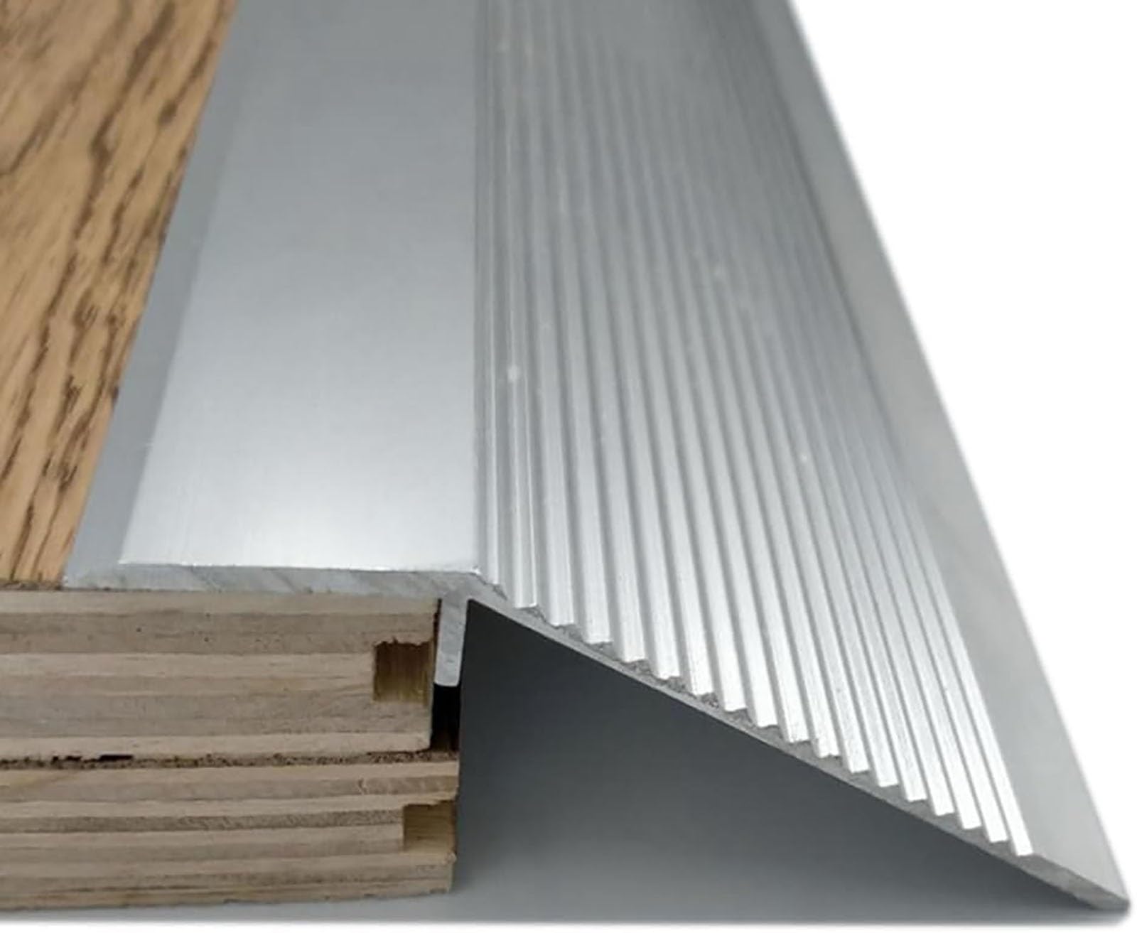 PALSINBY Transition Threshold Strip, Transition Strip Aluminum Seam Binder Entry Ramp for Carpet Wood Tile(Silver)