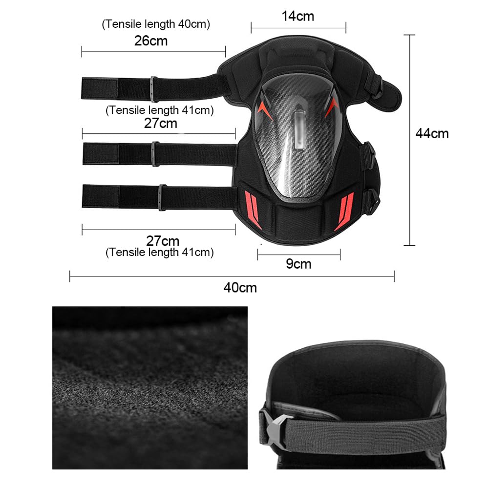 Ginocchiere Motociclistiche, Ginocchiera Leggere e Resistenti agli Urti con Fibra di Carbonio Protezione del Ginocchio Motociclistico, per Motocross Mountain Bike Yellow
