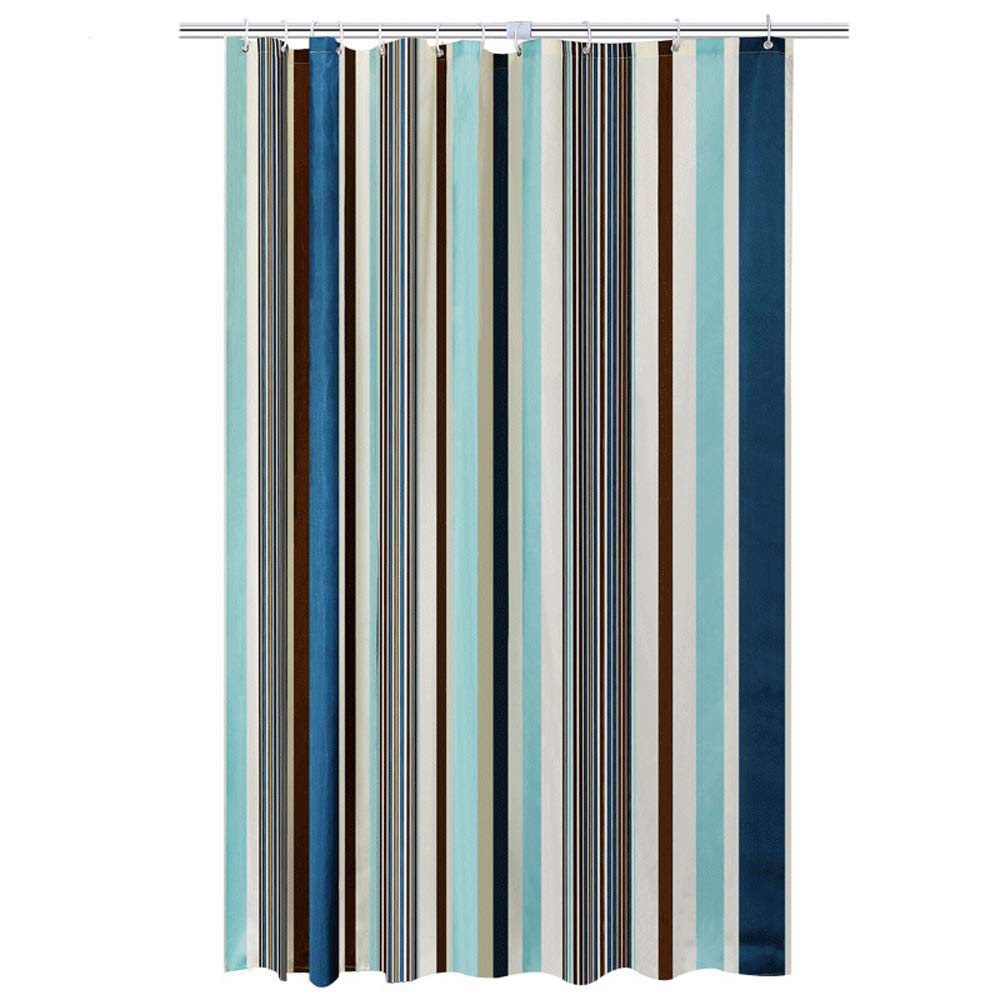 Fabric Bathroom Shower Curtain - Waterproof and Mildewproof Polyester Fabric with Plastic Hooks, 200 * 200