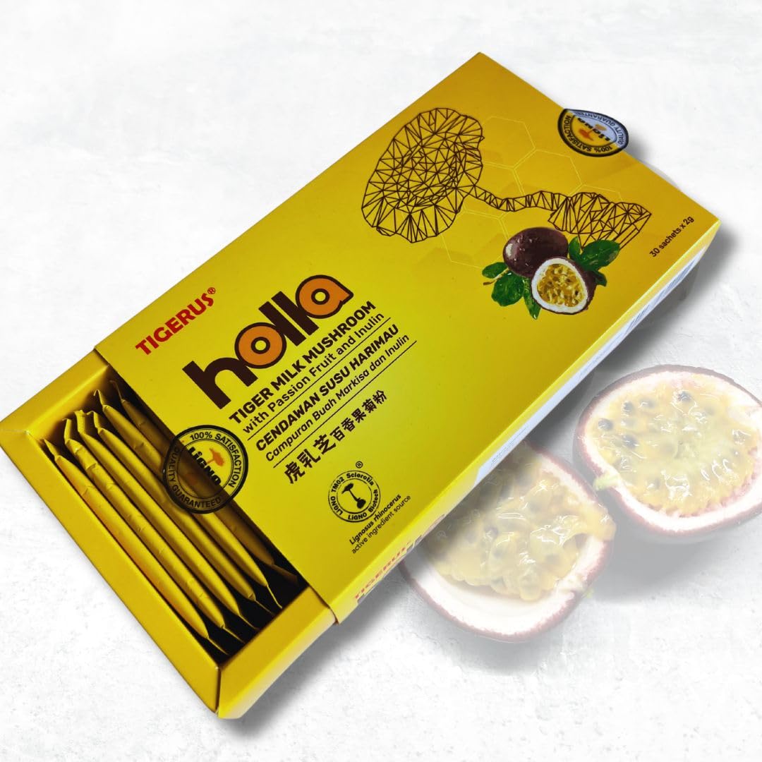 Fruit de la passion Tigre de lait + Lignosus Tiger Milk Mushroom + Inuline – Idéal mix Soupes, Smoothies & Desserts