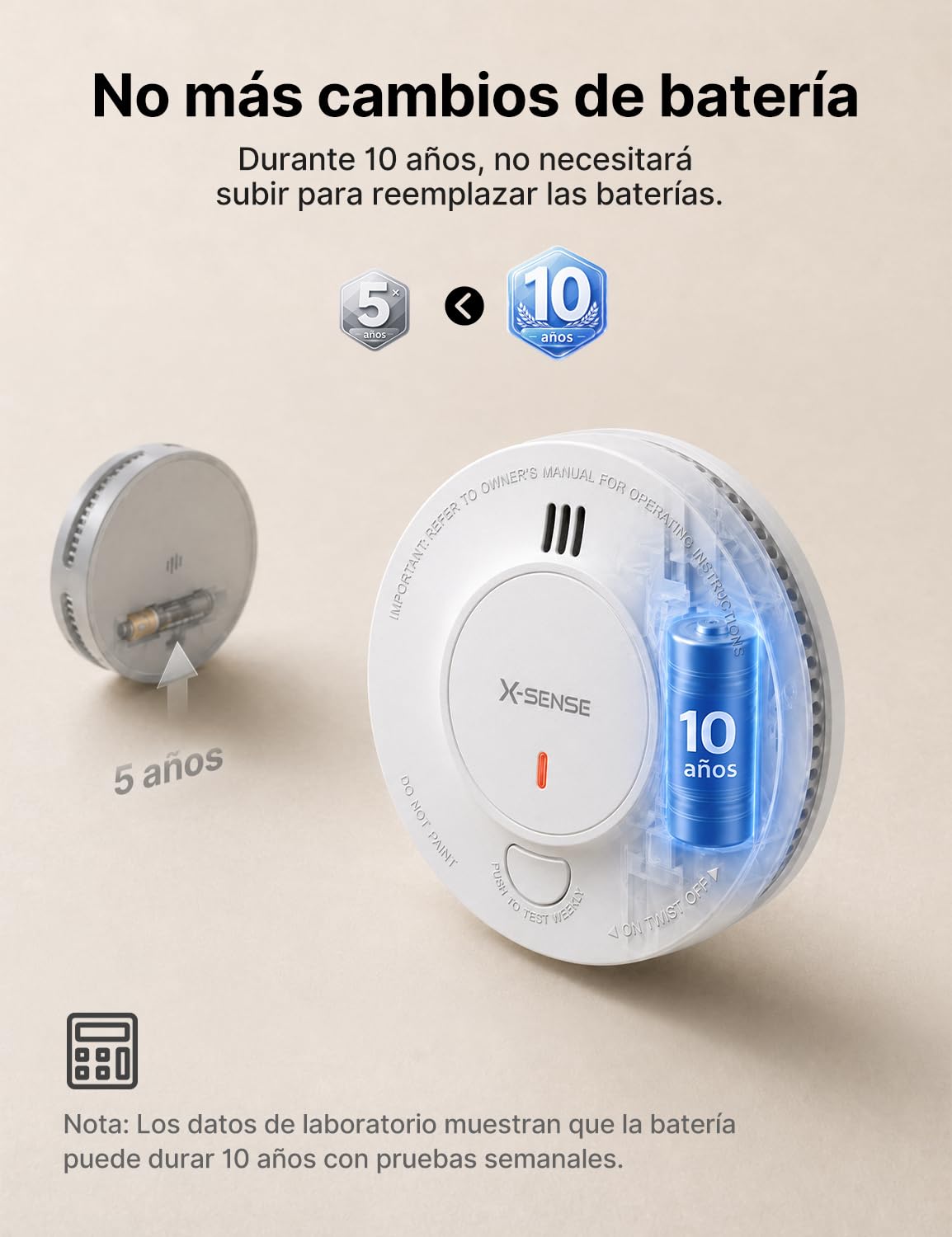 X-Sense - Detector de humo conectado con estación SBS50, alarma contra incendios inalámbrica interconectada, sistema de seguridad para el hogar, compatible con la aplicación X-Sense, SD11-MR31