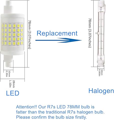 Miniatura 2 de R7s - Bombilla LED de 10 W, 3.071 in, regulable, color blanco frío, equivalente a halógeno de 100 W, paquete de 4