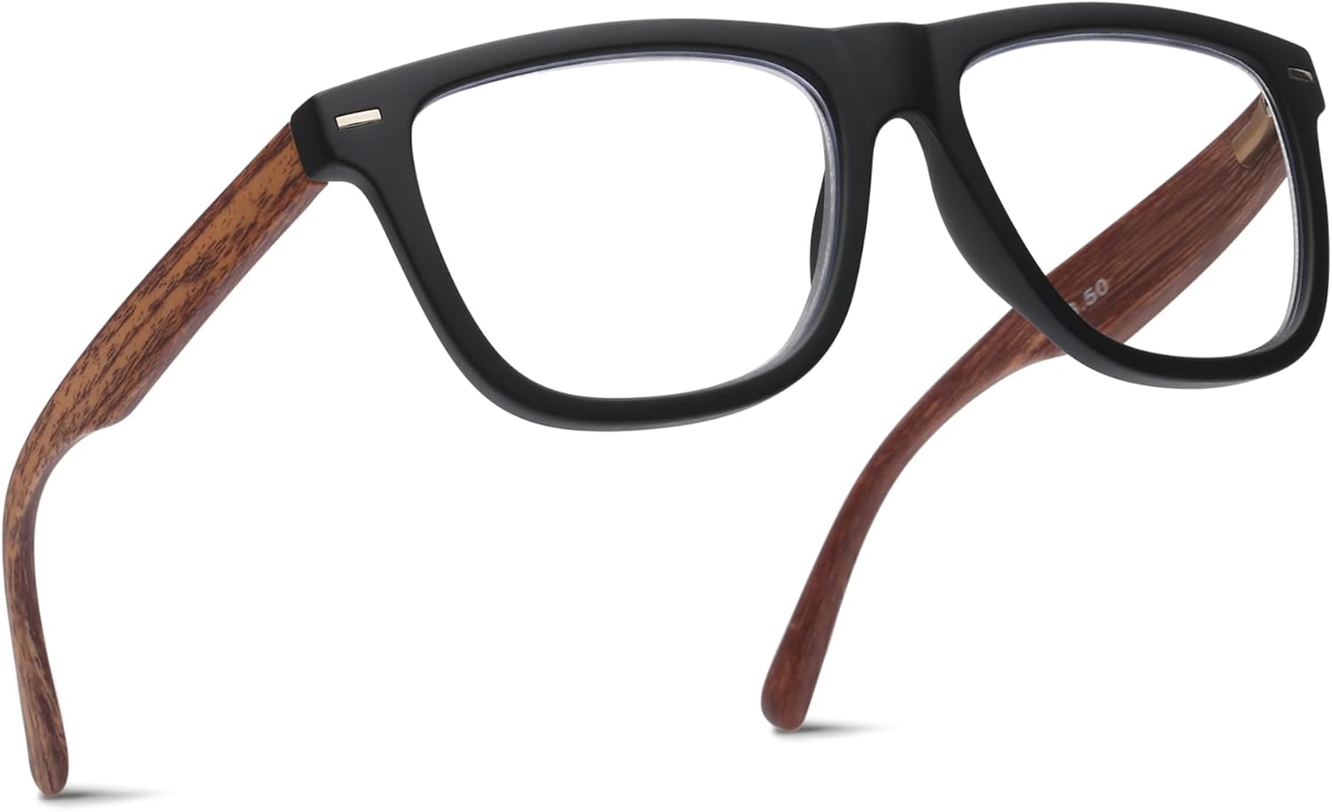 2SeeLife Oversized Blue Light TR-90 Reading Glasses for Men – Medium Fit, Sturdy Frame, Spring Hinges, Premium Readers, Matte Black, +2.00