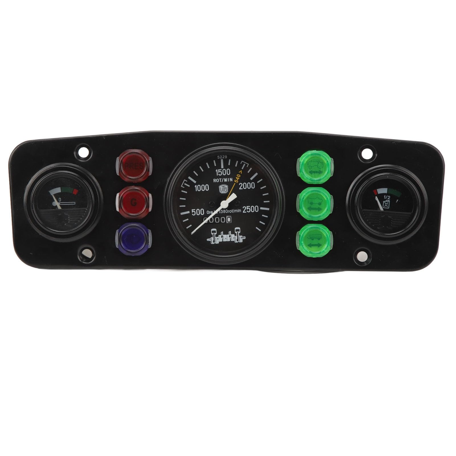 Kit de Medidor Triple para Vehículos de 12V, Tacómetro, Medidor de Temperatura y Panel de Aceite con Construcción de ABS Premium y Metal, Instalación Fácil para Tractores de Gasoli