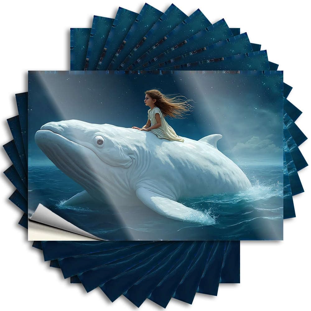Lover, Bumper Door A Girl Rides A Giant Whale in The Ocean | Darts Birthday(6X9CM)