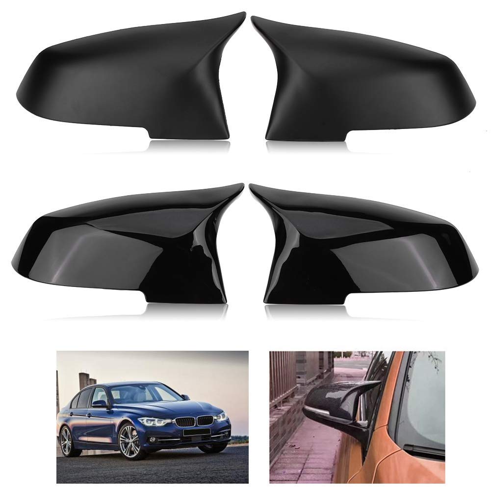 SJLERST Capuchon De Rétroviseur Pour BMW 220i 328i 420i F20 F21 F22 F30 F32 F33 F36 X1 Noir Brillant 77974903