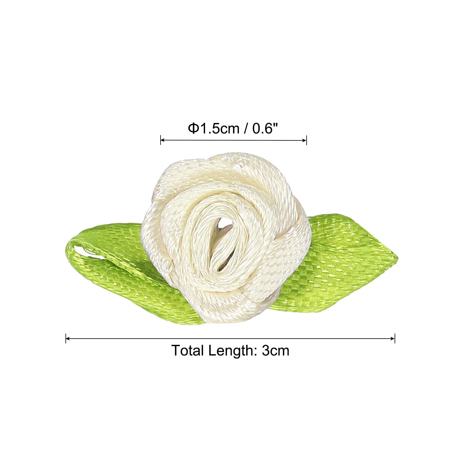 PATIKIL 15mm Tiny Satin Ribbon Rose - Image 2