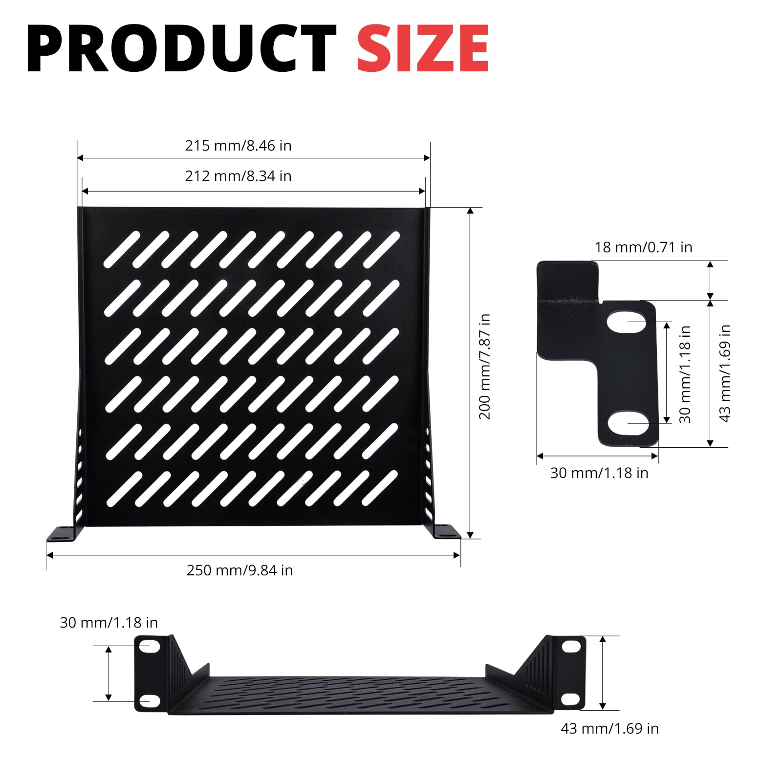 DeskPi RackMate Accessoires 1U Rack de Serveur 10" Plateau ventilé T1/T0 (1U-2PCS)