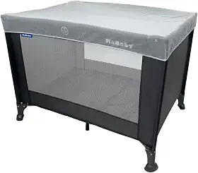 Berço Portátil Infantil Cercado Desmontável Com Mosquiteiro Adventure Cinza Kababy