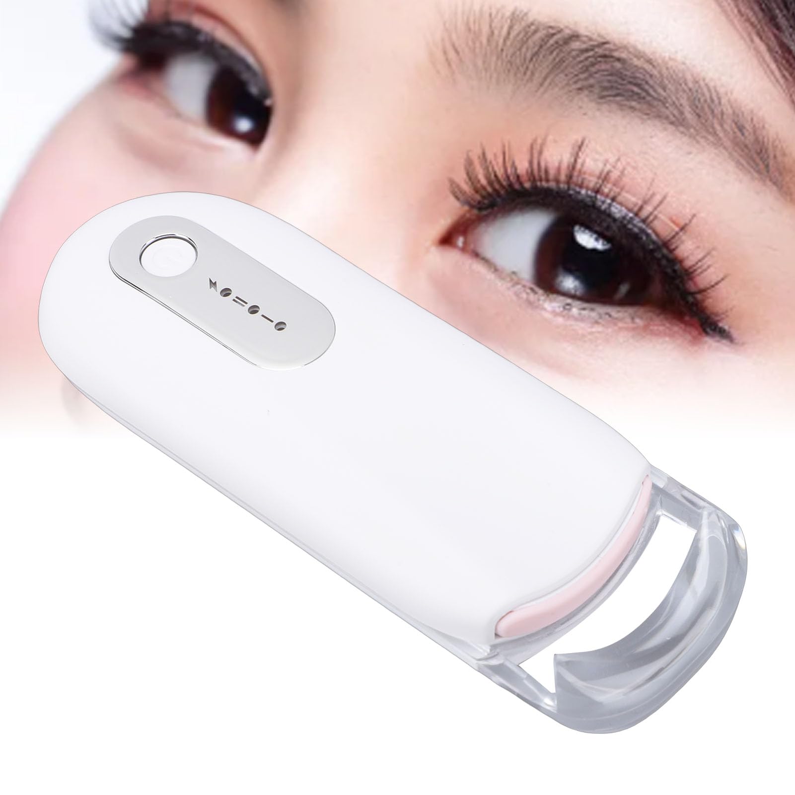 YUYTE Rizador de Pestañas Calentado, Eléctrico Recargable con 2 Configuraciones de Calor Ajustables, Forma Curva 3D para Levantar Pestañas sin Esfuerzo (WHITE)