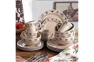 Branded 16 Piece Dinnerware Set: A Western-Inspired Elegance for Dining Occasions