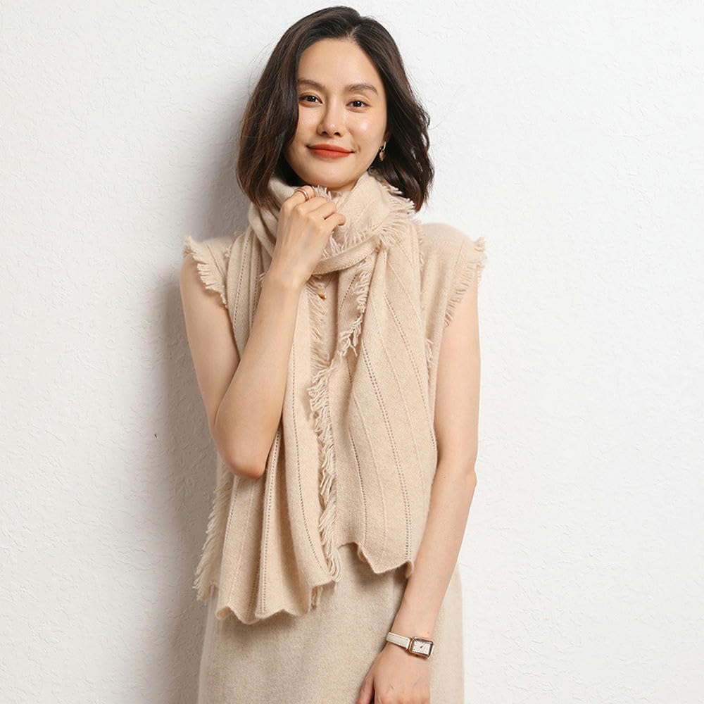 Sciarpa Donna Autunno Morbido E Inverno Denso Caldo Tocco Cavo Cavo A Maglia Scialpe da Donna A Maglia-Colore