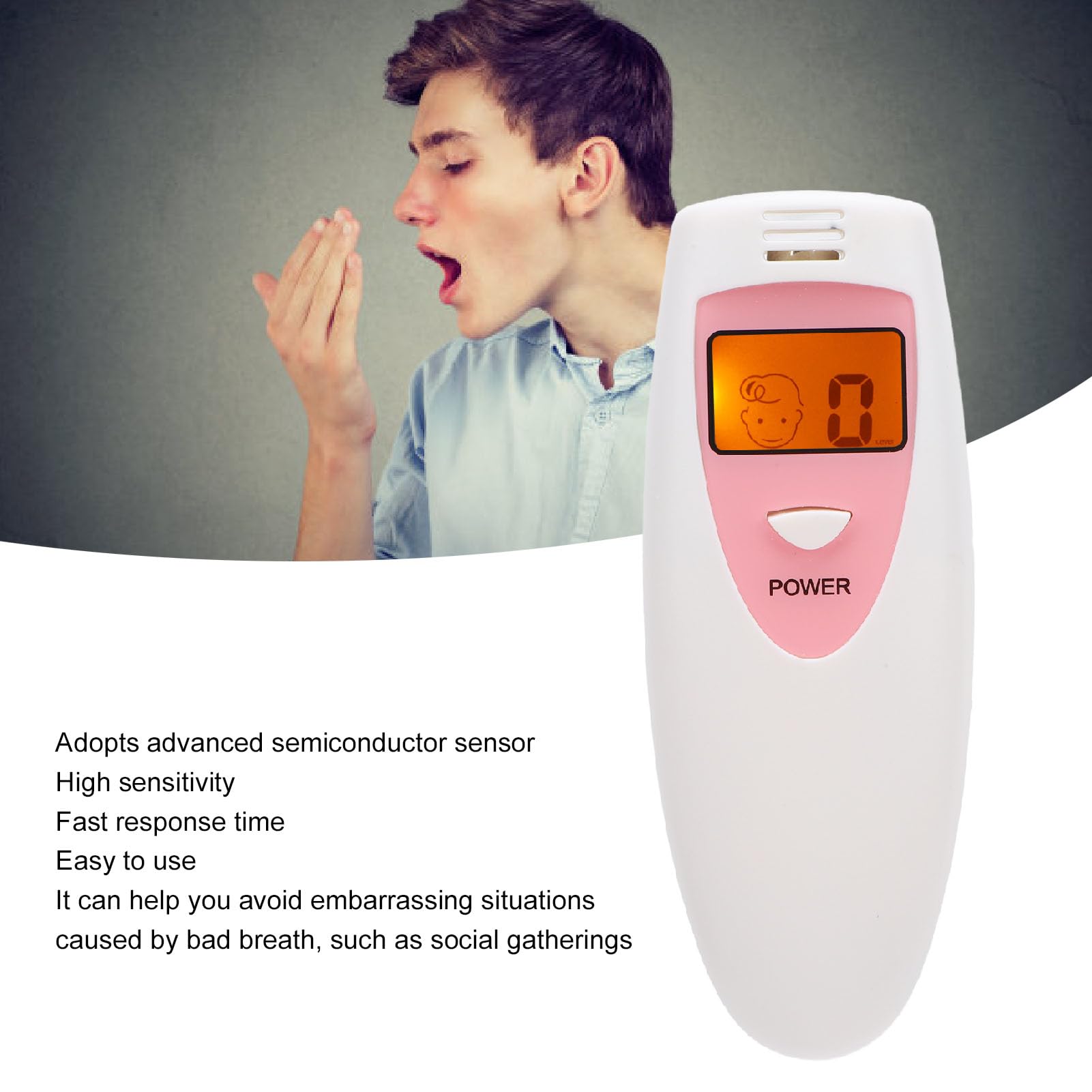 Analizzatore Rilevatore di Alito Cattivo Tester di Alito Cattivo Rilevatore di Alito Cattivo Analizzatore Personale di Controllo dei Cattivi Odori con Schermo LCD per Test della