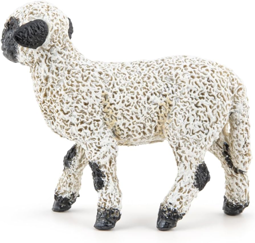 PAPO - Realistic Valais Blacknose Lamb Figure - Ages 3+ - Farm Life Collection - Educational Play Young Animals - Gift Idea Toy for Girls and Boys