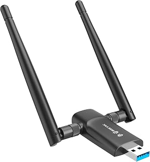 Nineplus 1300Mbps USB WiFi Adapter for PC: Dual 5dBi Antennas, Dual Band 5GHz/2.4GHz, Windows 11/10/7 Laptop Desktop Network Card