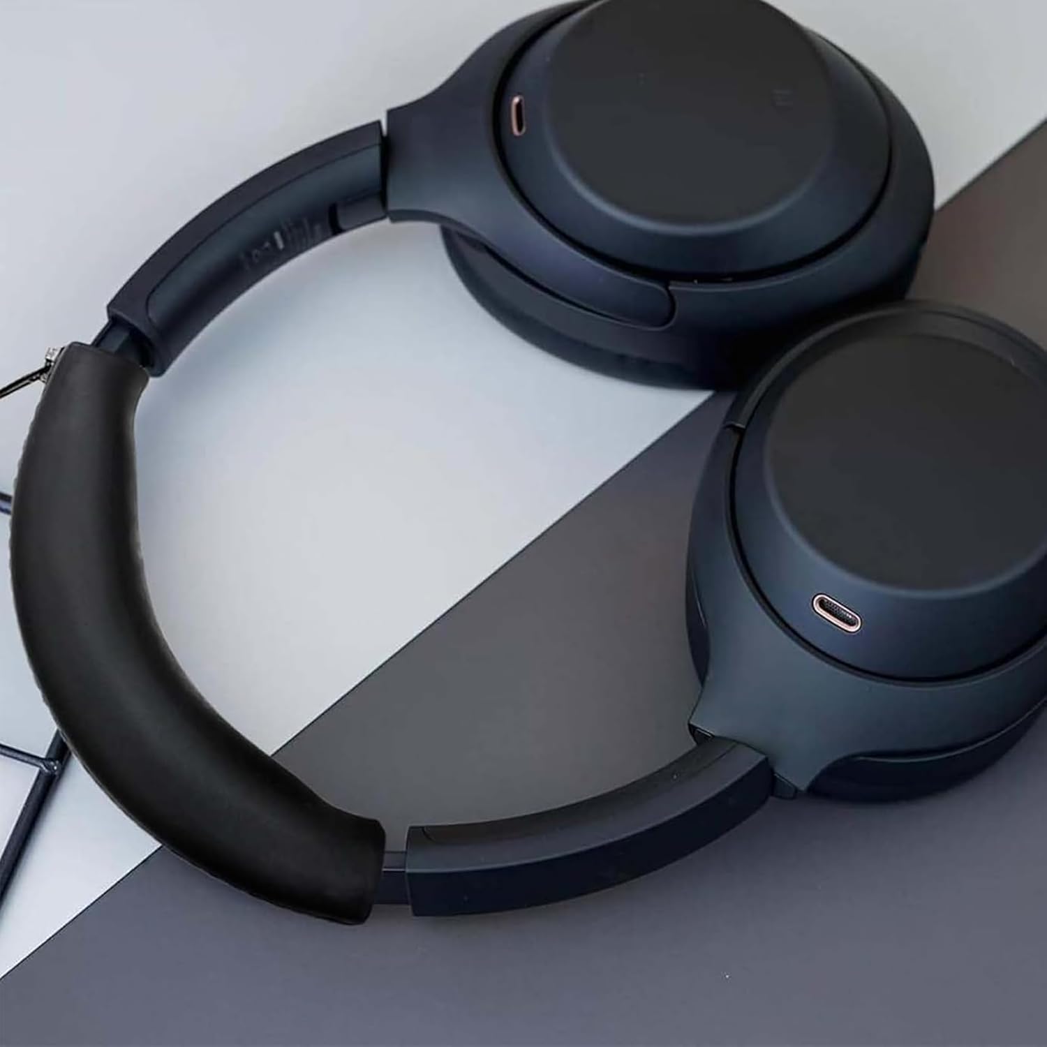 Adhiper WH-XB910N Replacement Earpads Cushions Silicone Headband Pad for Sony WH-XB910N Headphone,Protein Leather Headphone Pads,Silicone Headband Protector(Black) - Image 7