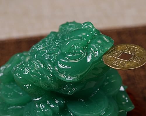 Miniatura 3 de Estatua de rana del dinero, esculturas de sapo de tres patas, Fengshui para decoración del hogar, accesorios de estatua de mesa
