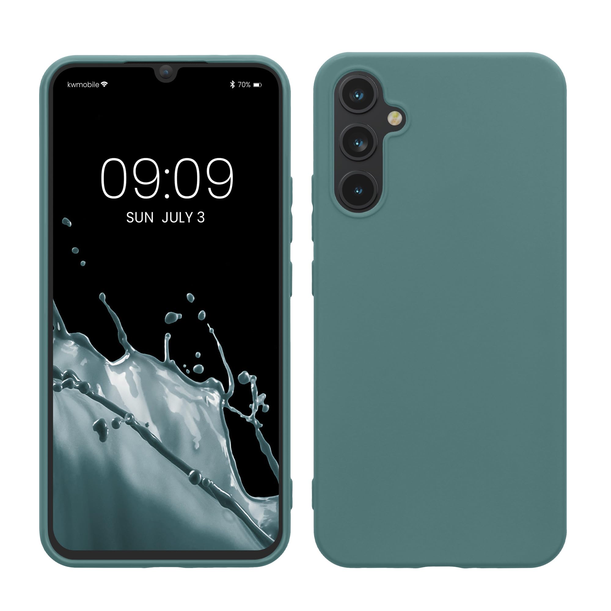 kwmobile Hülle kompatibel mit Samsung Galaxy A34 5G Hülle - weiches TPU Silikon Case - Cover geeignet für kabelloses Laden - Arctic Night