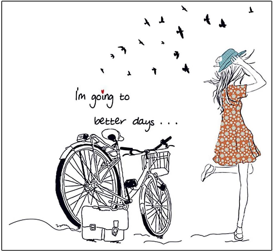 Generic Bicycle Girl Design Removable Wall Sticker Decal DIY Wallpaper Decor