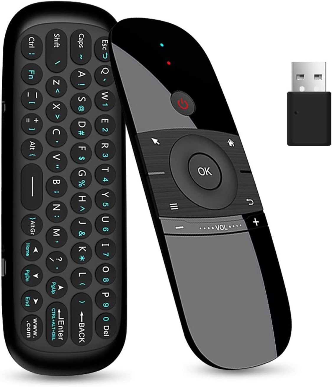 Microware W1 Air Remote Mouse, 2.4GHz Mini Wireless Keyboard with Gyro Mouse Motion Sensing Game Handle Remote Control for Android 8.1 TV Box/Laptop/PC/Projector/HTPC/IPTV/Media Player