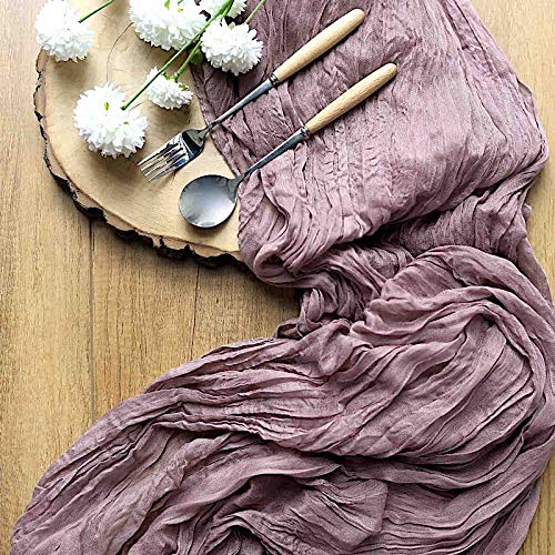 BalsaCircle 10 feet Amethyst Cotton Cheesecloth Gauze Extra Long Table Runner - Wedding Party Reception Home Decorations Supplies