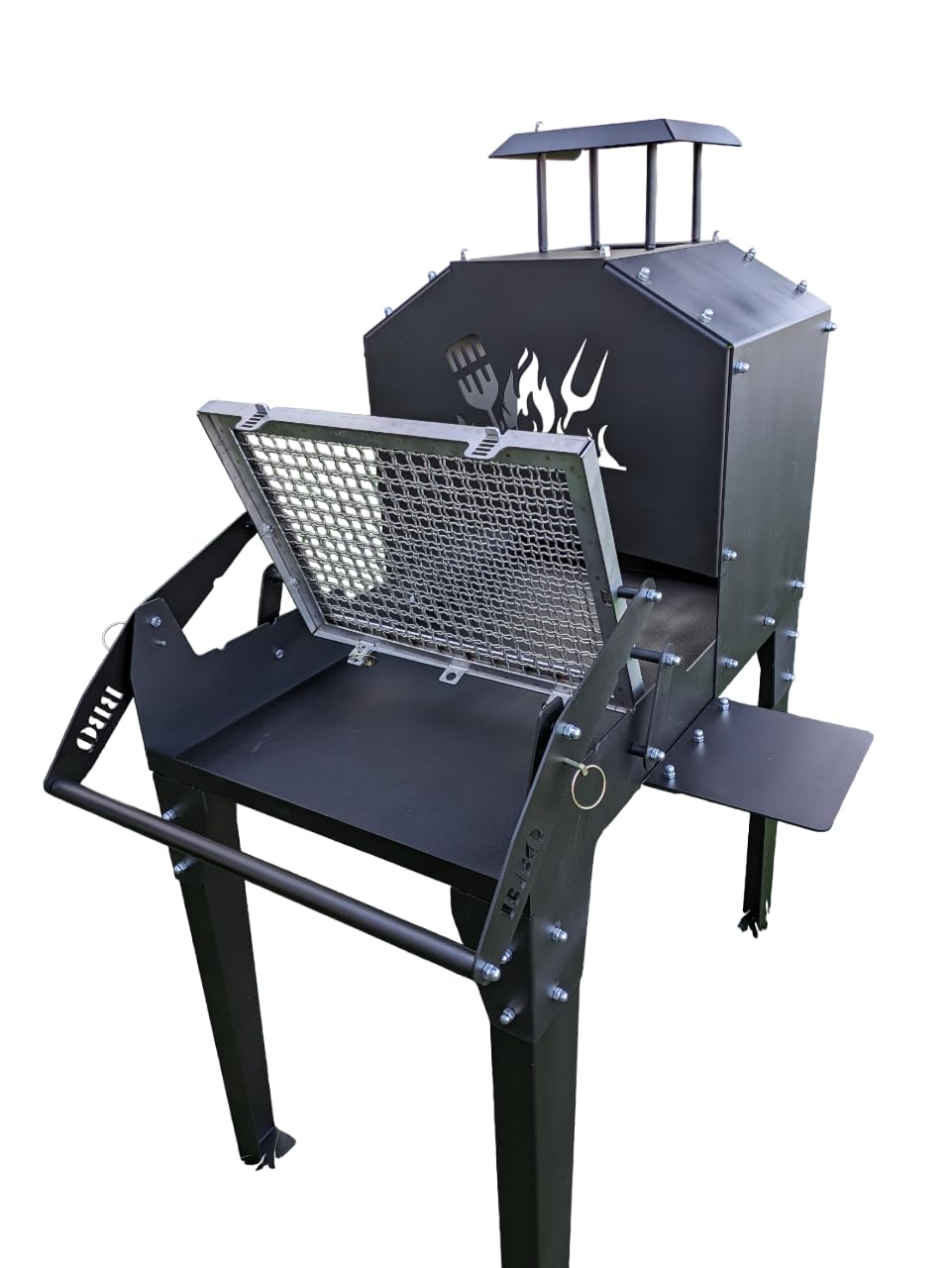 Barbecue a legna o carbonella con griglia ribaltabile