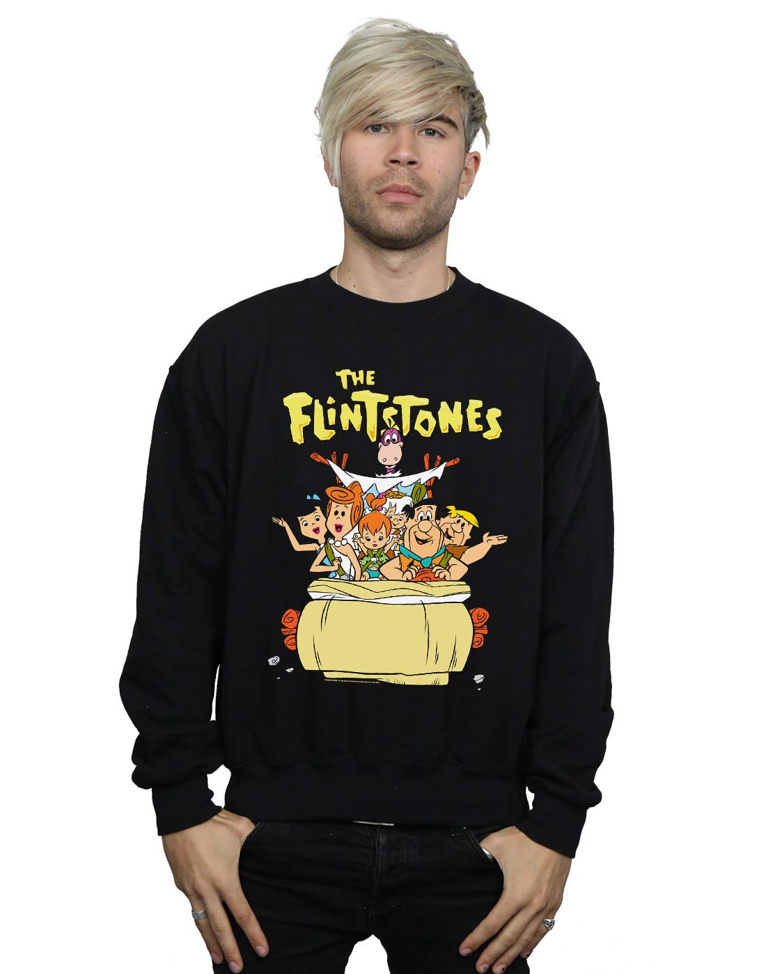 Absolute Cult Men's Black The Flintstones The The Ride Sweatshirt XXX-Large