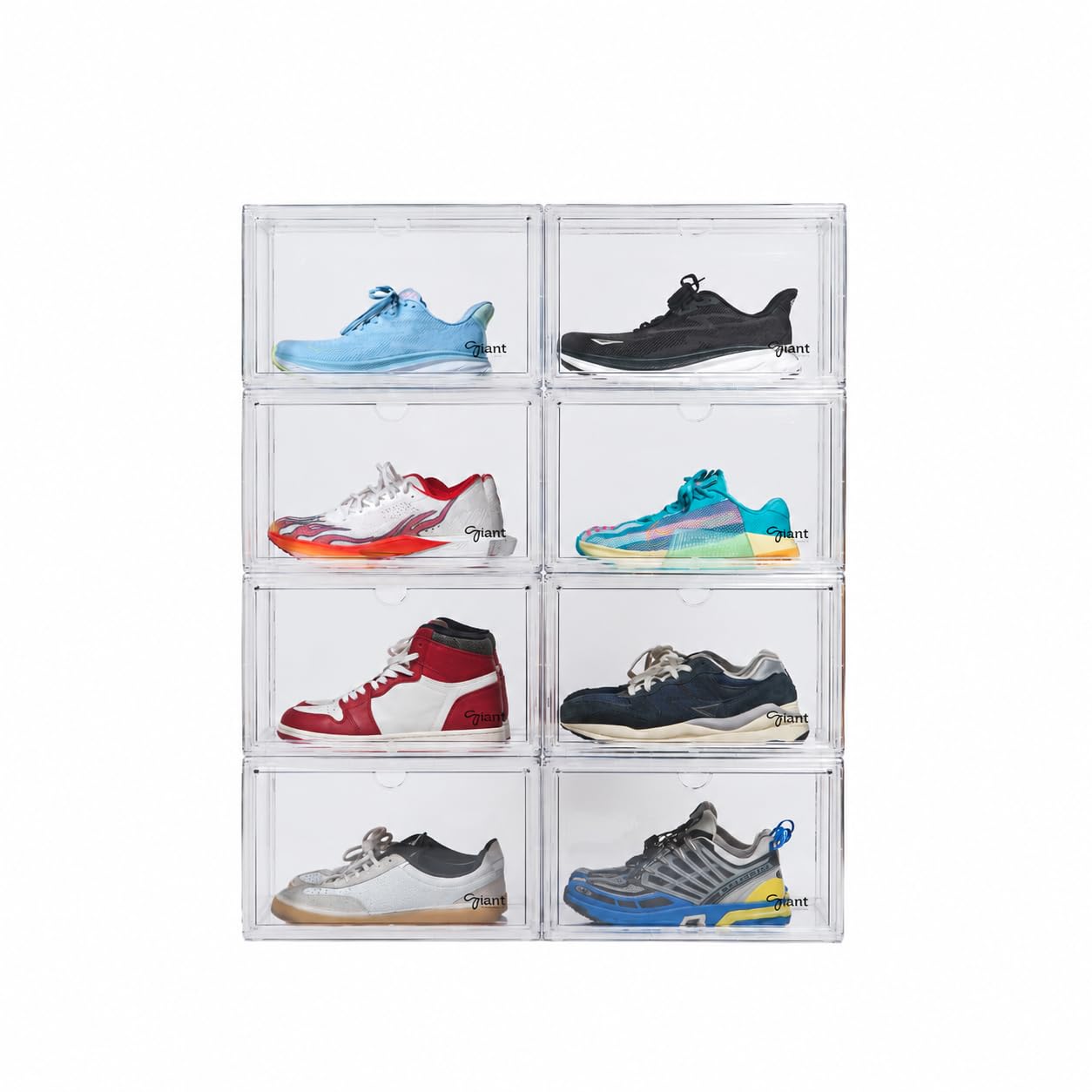 5 Cajas Almacenaje Zapatos Acrílico Super Transparente | Transpirable | Marca Española | Material Premium | Apilable | Estética Moderna | Organizador de Zapatos
