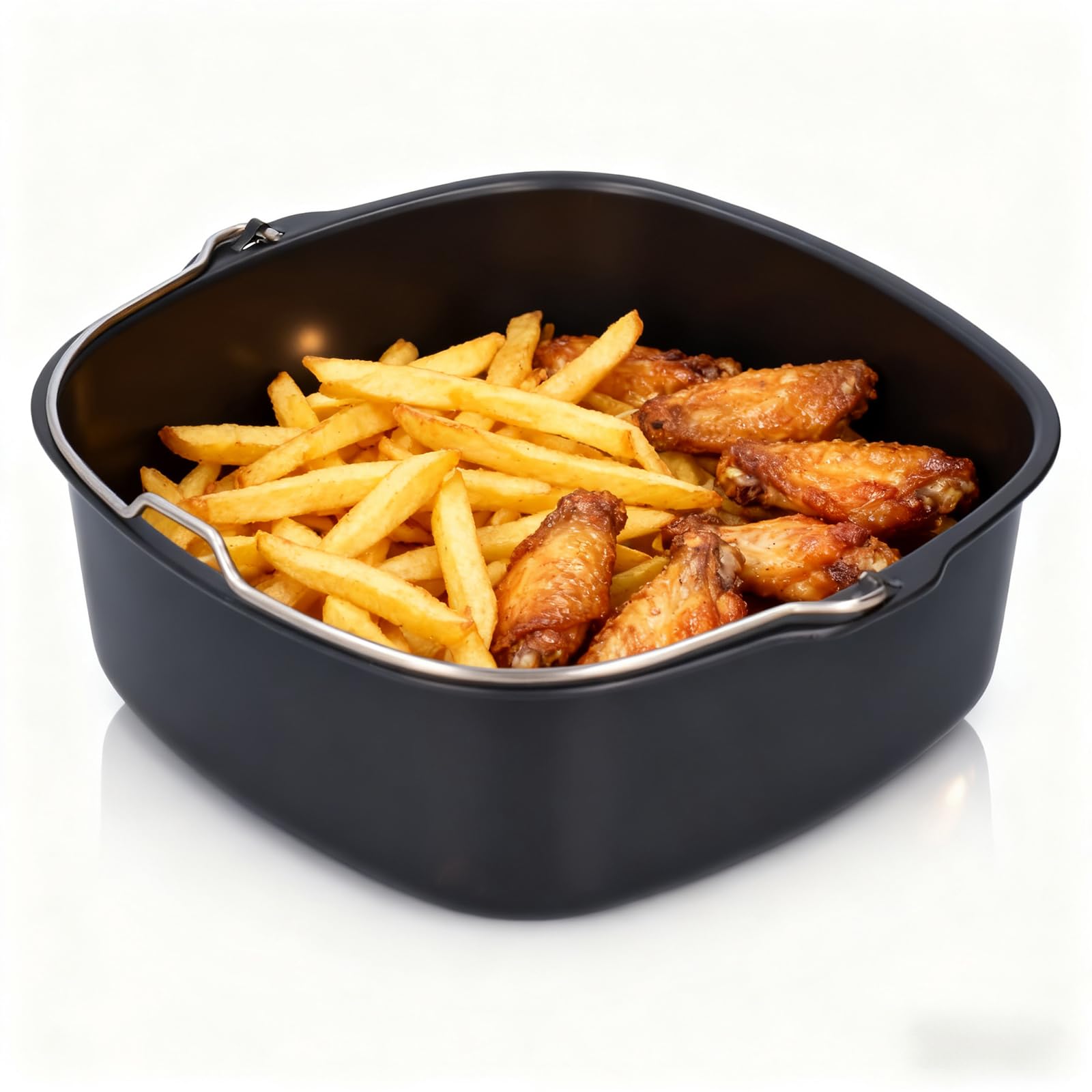 Teglie per Friggitrice ad Aria 22cm Universale | Fusto per Torta Antiaderente | Accessori senza BPA per Tutti i Modelli Forno e Airfryer