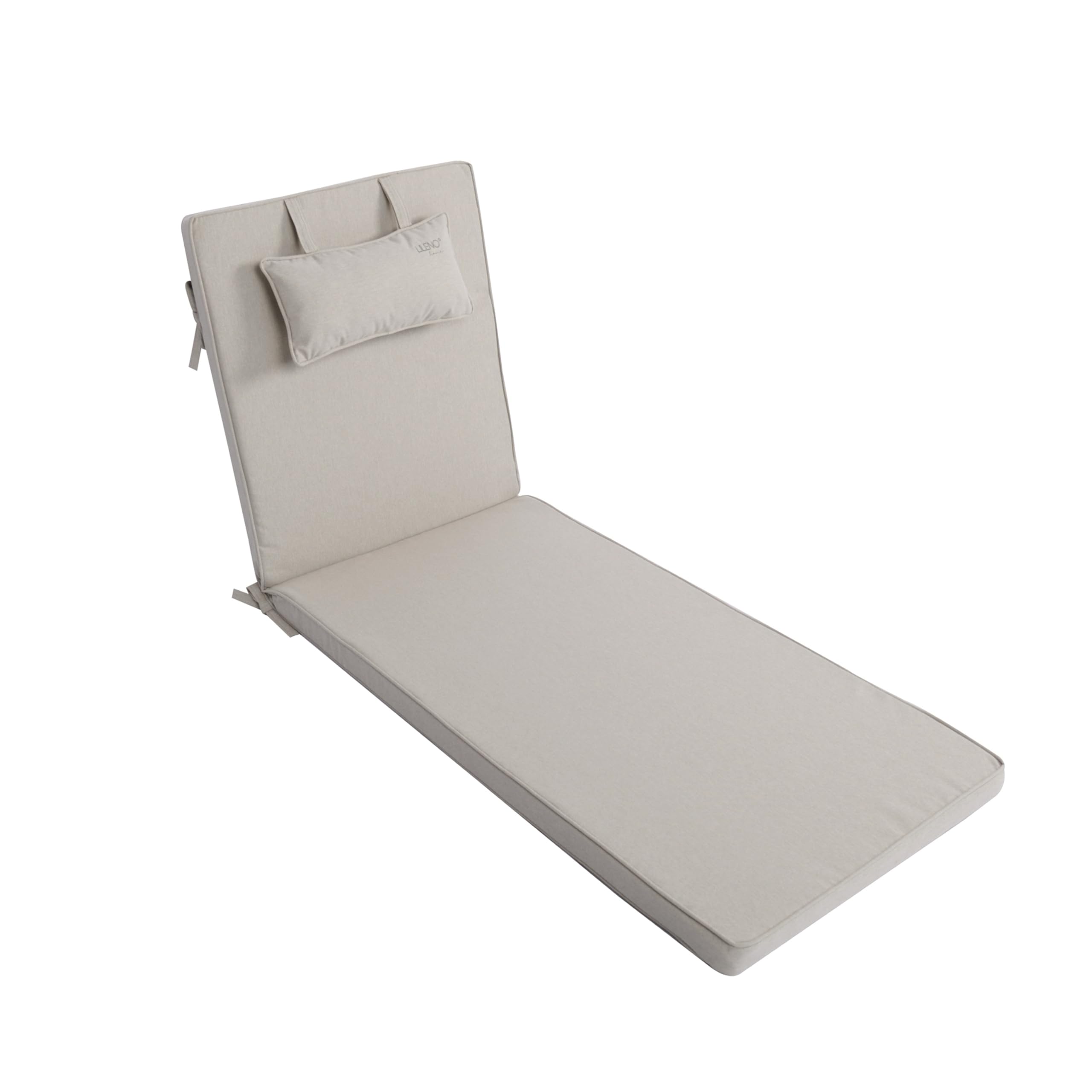 Coussin pour chaise longue de soleil crème LILENO HOME 1 pièce avec oreiller amovible