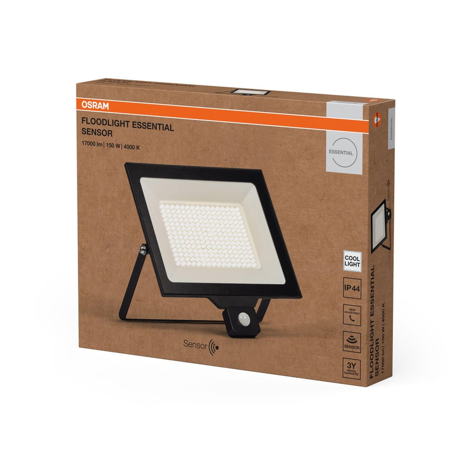 Licht-Erlebnisse LED Außenstrahler mit Bewegungsmelder Aluminium Schwarz 4000 K IP44 Außen Fassade Hof Einfahrt Garage L:33.7 cm Spot Haus