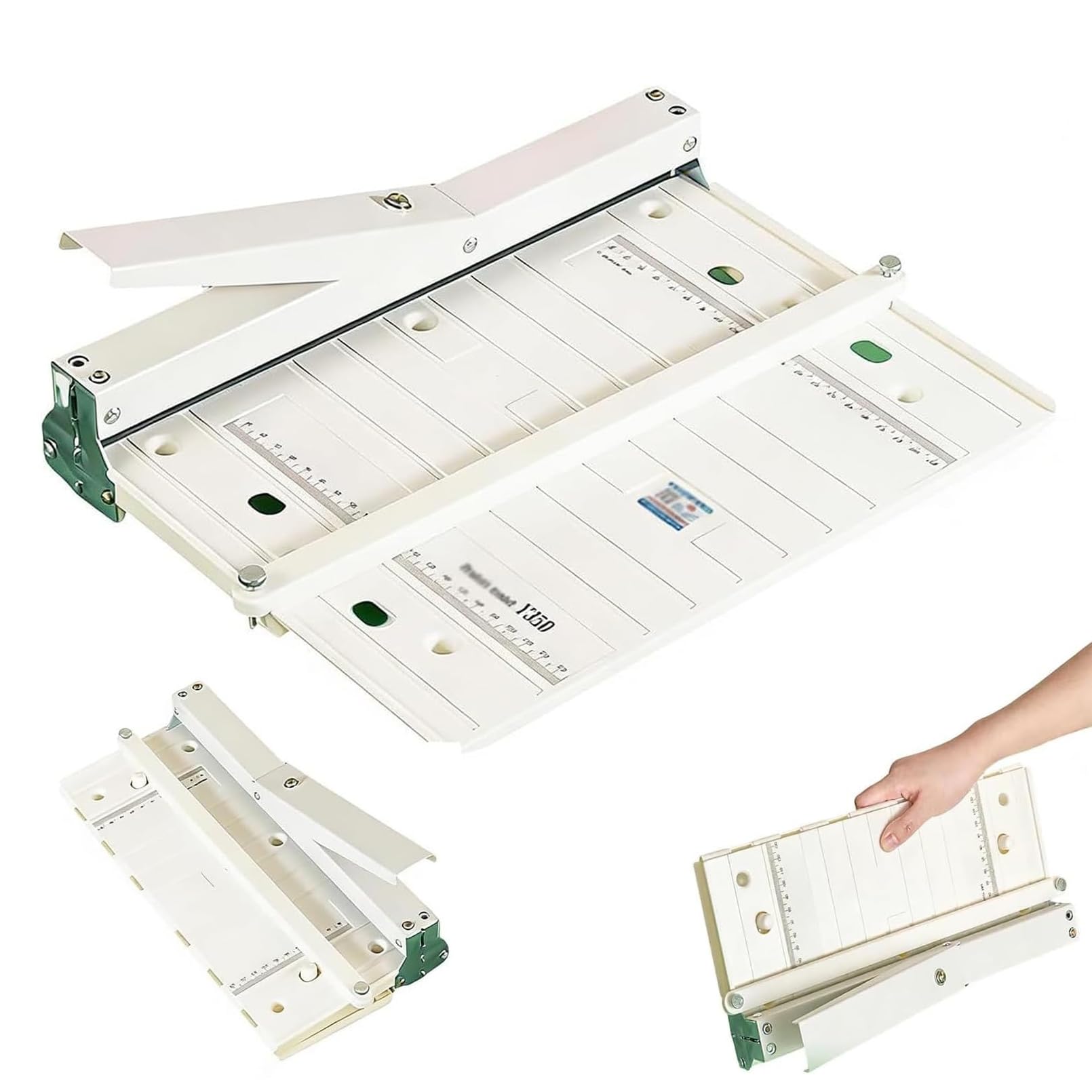 Papierfalzmaschine Für Karton & Einladungen, Manueller Falzer Mit Positionierungsblock – 350 Mm Rillwerkzeug Für Buchumschläge, Broschüren, Grußkarten, Bis Zu 300 G/m²