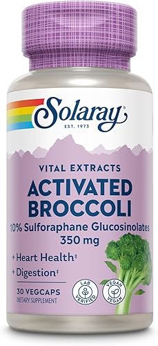 Solaray Extracto de semilla de brócoli activado de 350 mg, glucosinolatos de sulforafano al 10% para apoyo antioxidante, salud cardíaca y apoyo