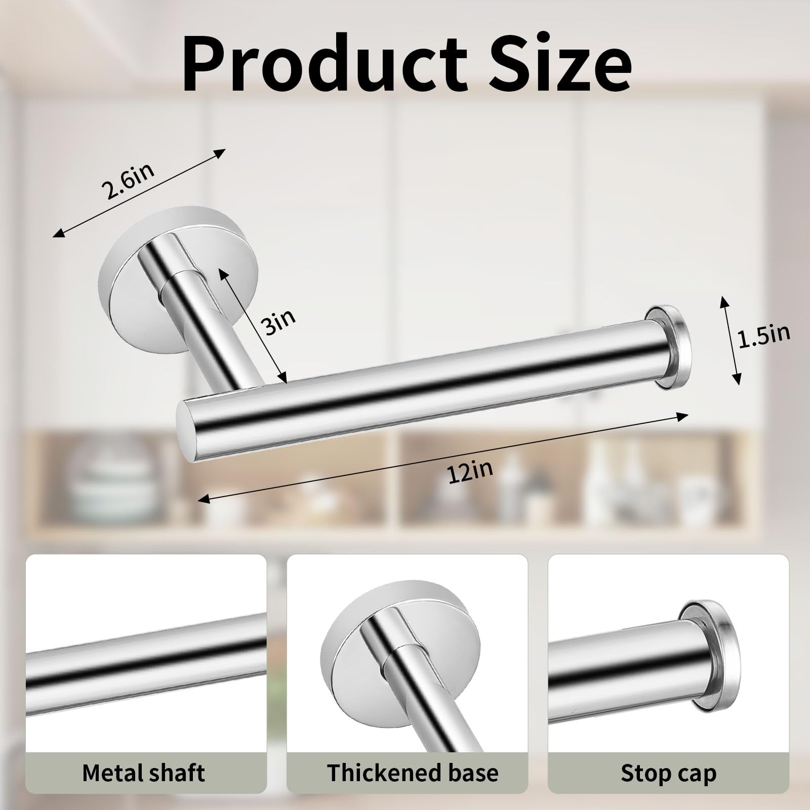 Toilet Paper Holder,Eolax Perforated Roll Holder, Wall Mounted, Set of 2, Stainless Steel - Image 3