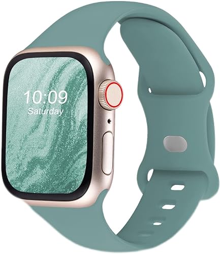 Miniatura 33 de Paquete de correas deportivas compatibles con Apple Watch de 38, 40, 41, 42, 44, 45 y 49 mm, unisex, correa de silicona suave de accesorio para