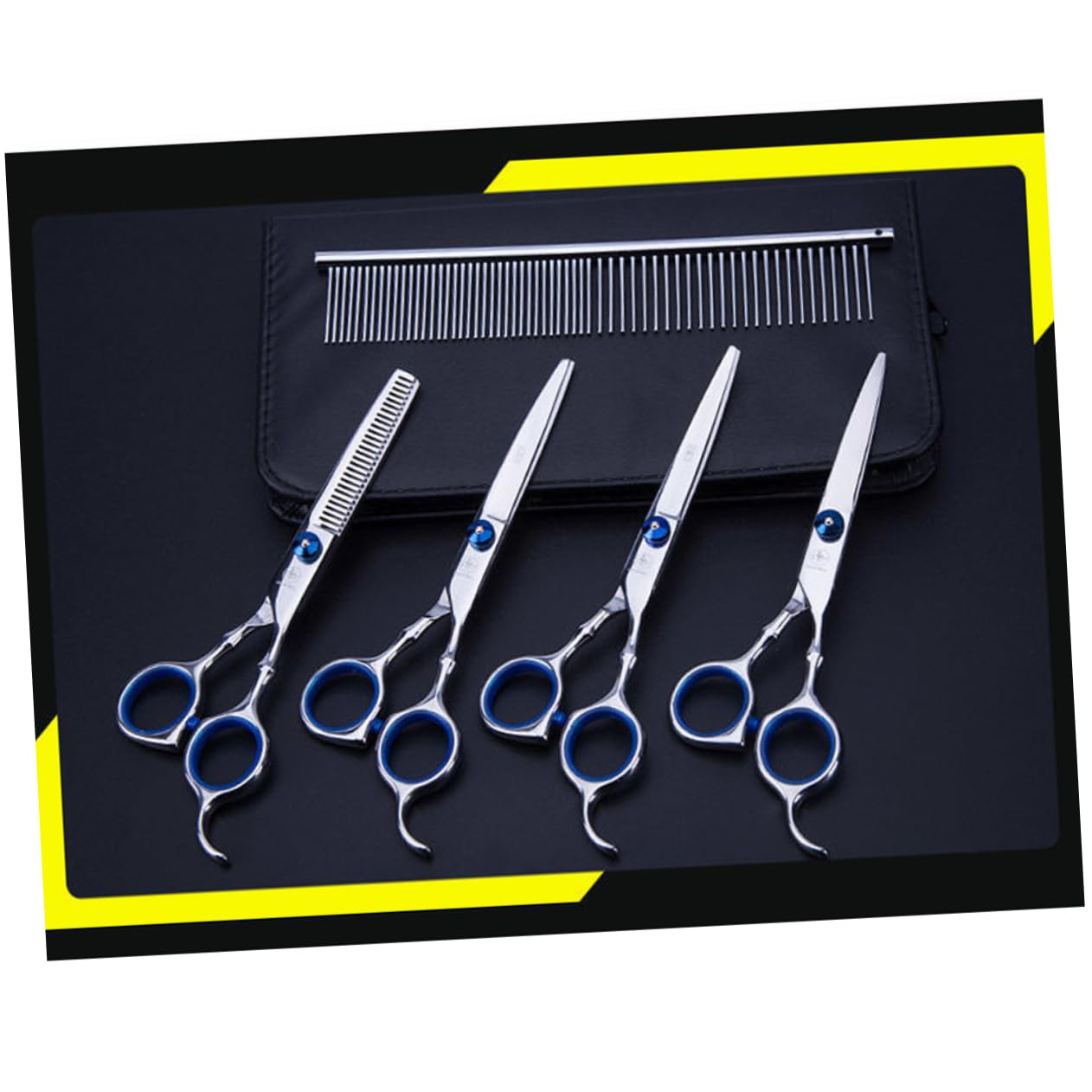 Ciseaux de Toilettage pour Animaux, Coupe et Trimming, 1 Set Métal Argenté
