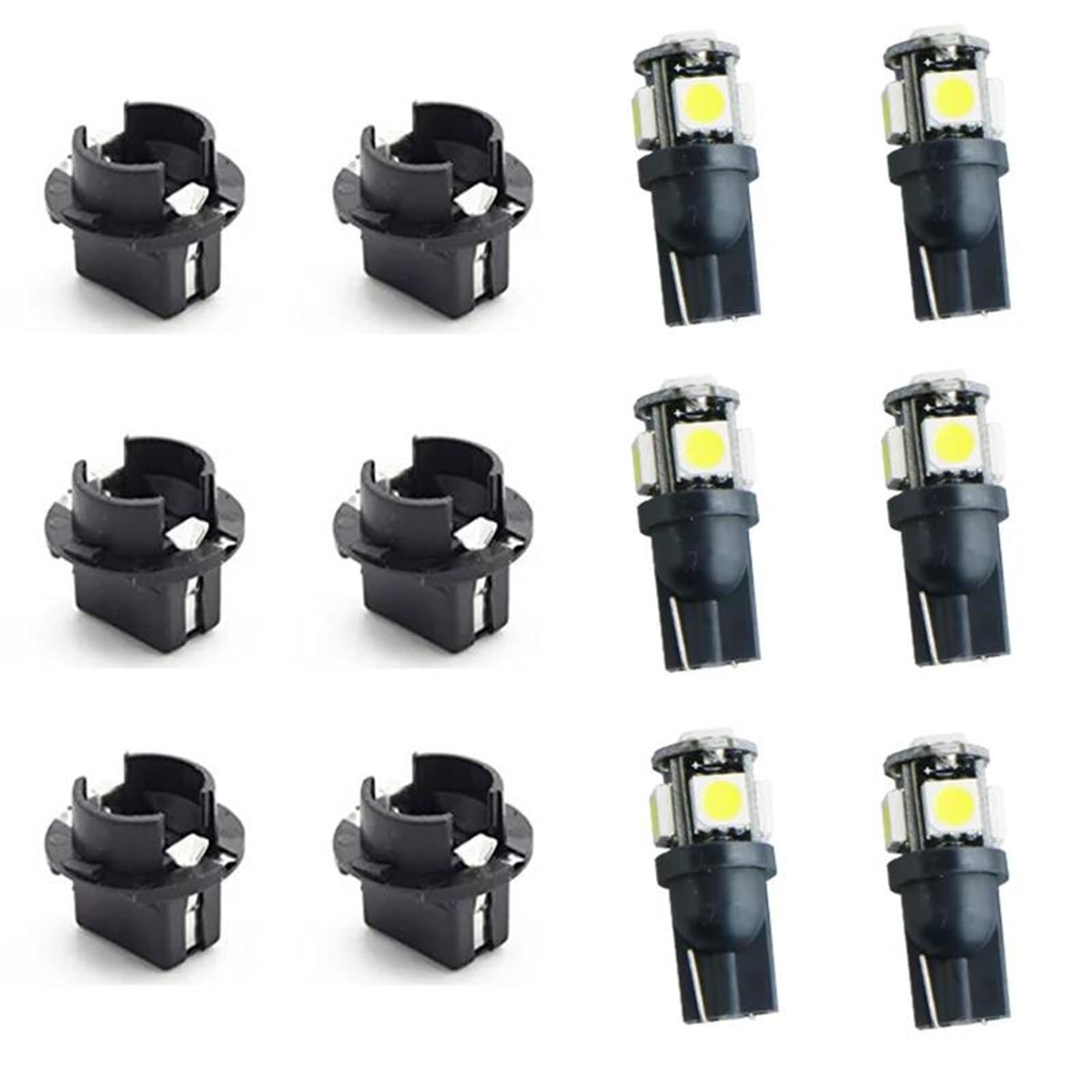 Pour Série 3 E36 E46 Fit W5W 168 192 194 T10 Twist Lock Plug And Play Porte-ampoule Prises Adaptées Aux Lumières Du Tableau De Bord(6Pcs white)
