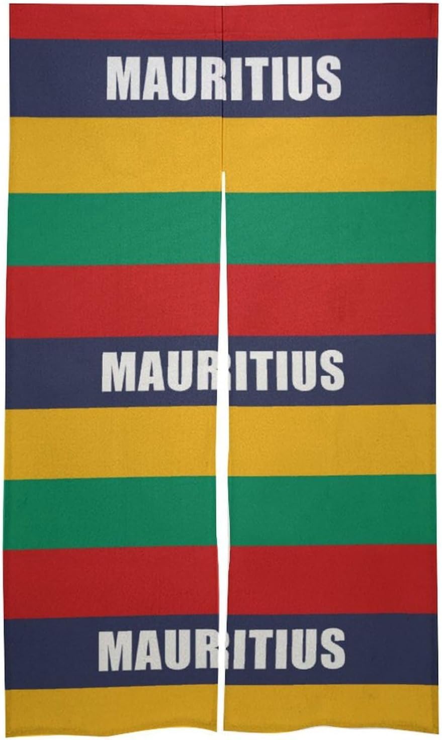 Mauritius Flag Doorway Curtain Insulated Room Divider Drapes | white linen,privacy curtains