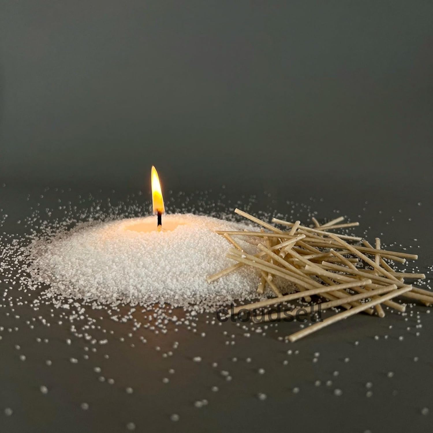 Kunya DIY Sand Wax Powder Candle Making Kit - Natural Coconut Shell Refillable Beaded Pearled All Natural Reusable Self Extinguish Candle for Home Decor (200 GM Wax)