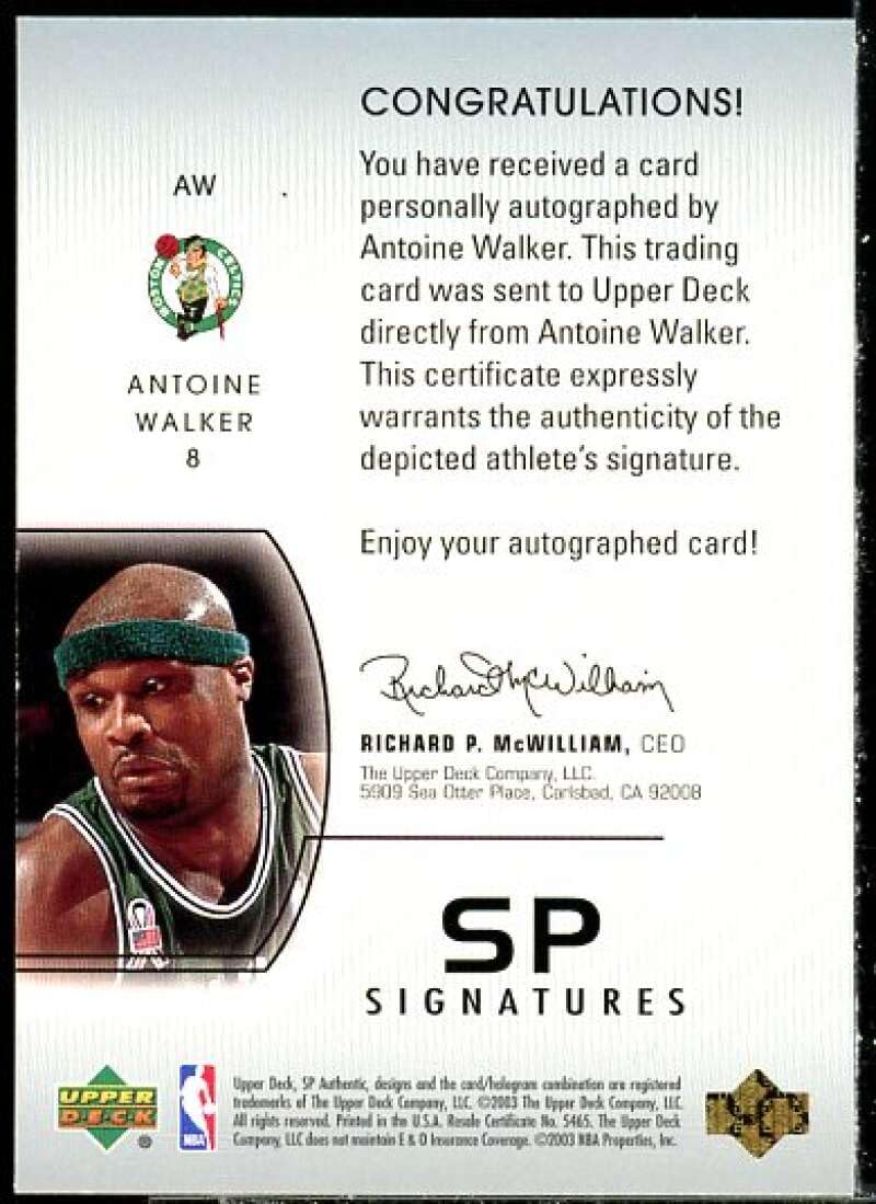 Amazon.com: Antoine Walker Card 2002-03 SP Authentic SP