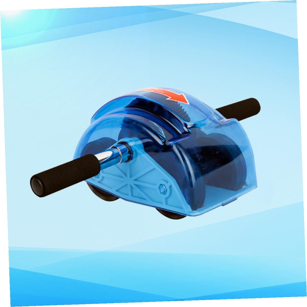 Four-Wheeled Ab Roller with Gear, Blue Abdominal Exercise Wheel Fitness Equipment for Personal Core Workout and Strength Training