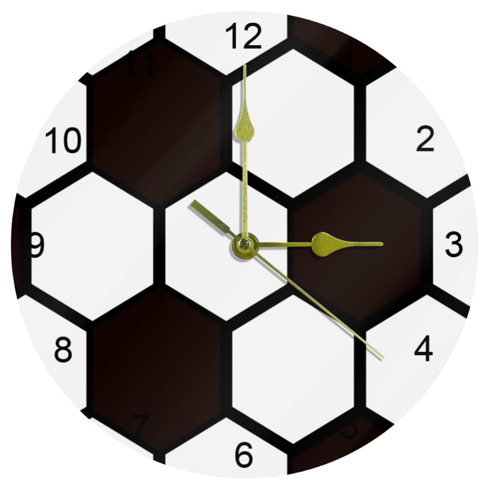 Horloge silencieuse sans tic-tac motif football pour bureau et école