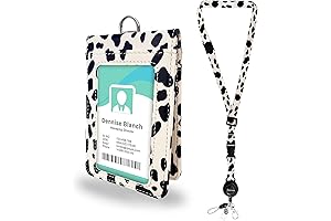 Cow Print Badge Holder: Double-Sided Clear ID Holder with Adjustable Lanyards